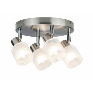 Paulmann LED Deckenleuchte Deckenstrahler Spotlights Helix Nickel gebürstet 4 x 2,2W G9 230V LED