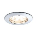 3 x Paulmann LED Einbauleuchten Einbaustrahler Set Premium Line Chrom IP44 3 x 6,8W LED Modul Coin warmweiß 2700K