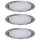 3 x Paulmann Energiesparlampen Einbauleuchten Set Micro Line Disc 3 x 9W GX53 2700K Eisen gebürstet