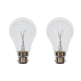 2 x Glühbirne 25W B22 Klar Longlife B22d BA22d 25 Watt Glübirnen Glühlampe Glühlampen