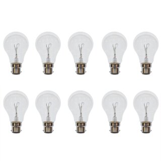 10 x Glühbirne 25W B22 Klar Longlife B22d BA22d 25 Watt Glübirnen Glühlampe Glühlampen