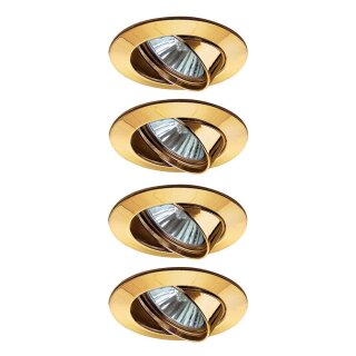 4 x Paulmann Einbauleuchten Einbaustrahler 35W GU5,3 12V Halogen Set Paulmann Premium Line Gold