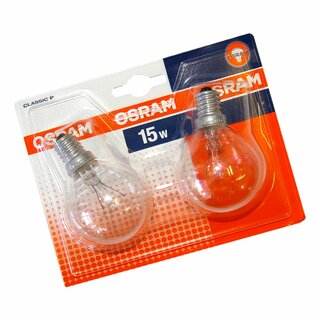 2 x Osram Glühbirne Tropfen 15W E14 KLAR Glühbirnen 15 Watt Glühlampen Glühlampe
