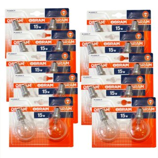20 x Osram Glühbirne Tropfen 15W E14 KLAR Glühbirnen 15...
