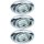 3 x Nice Price ESL Einbauleuchte Einbaustrahler Set Chrom 3 x 9W GU10 230V Energiesparlampe