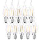 10 x LED Filament Windstoß Kerze 2W = 25W E14 klar...