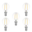 5 x LED Filament Tropfen 1W fast 15W E14 klar Glühfaden extra warmweiß 2200K 360°