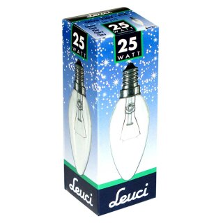 Leuci Glühbirne Kerze 25W E14 klar Glühlampe 25 Watt Glühbirnen Glühlampen Kerzen