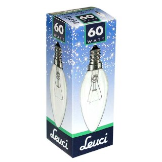 Leuci Glühbirne Kerze 60W E14 klar Glühlampe 60 Watt Glühbirnen Glühlampen Kerzen