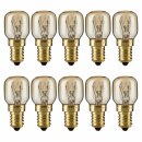 10 x Backofenlampe 300° 25W E14 klar Glühbirne Glühlampe 25 Watt