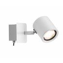 Paulmann Plain LED Wandleuchte Spotlight Weiß/Chrom 3,4W warmweiß mit Schalter