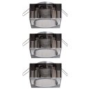 3 x Paulmann Einbauleuchten Spot-Set Cristall Rauchglas...