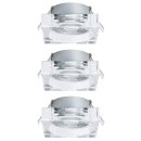 3 x Paulmann Einbauleuchten Spot-Set Cristal Quadro Klar eckig IP23 exkl. Leuchtmittel