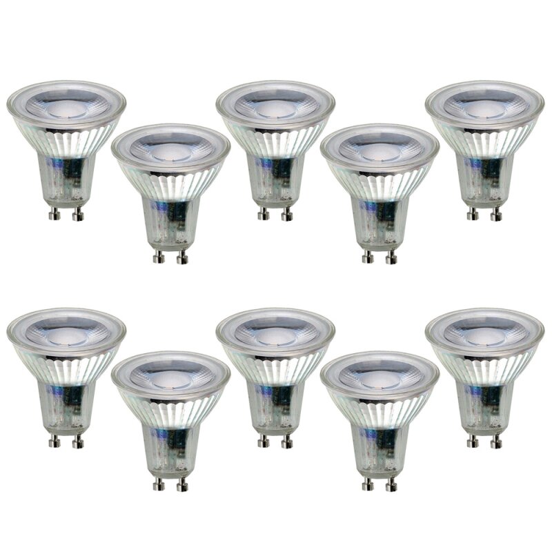 10 x LED Leuchtmittel warmweiß 51W 4,5W Glas GU10 2 = Reflektor 355lm