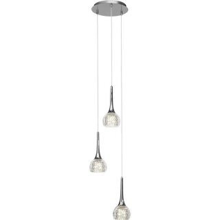 Brilliant Pendelleuchte Club 3-flammig Chrom Metall/Glas max. 3 x 33W G9 230V