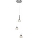 Brilliant Pendelleuchte Club 3-flammig Chrom Metall/Glas...