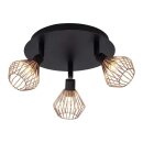 Brilliant Deckenleuchte Dalma Schwarz/Kupfer max. 3 x 33W...