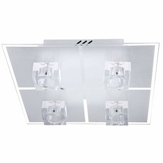 Brilliant LED Deckenleuchte Sandor Klarglas 4 x 16W G4 12V warmweiß + RGB bunt Fernbedienung