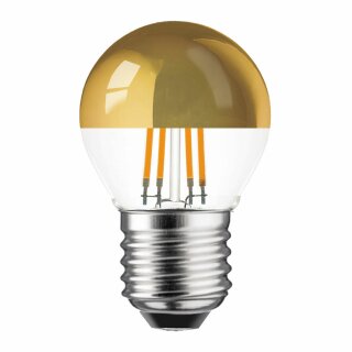 LED Filament Kopfspiegel Tropfen 4W fast 40W E27 gold warmweiß 2700K