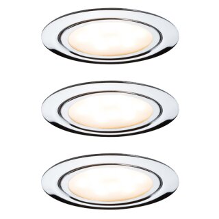 3 x Paulmann LED Möbeleinbauleuchten Set Micro Line starr Chrom 3 x 4,5W 2700K warmweiß