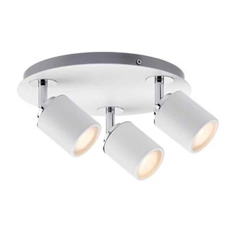 Paulmann LED Deckenleuchte Spotlights Tube Rondell Weiß/Chrom IP44 3 x 3,5W GU10 warmweiß 2700K