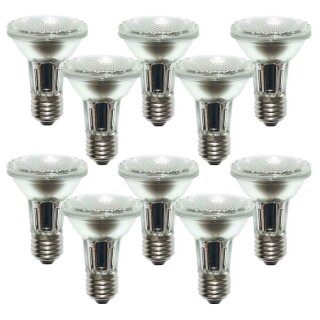 10 x Halogen Reflektor PAR20 50W E27 230V Strahler warmweiß dimmbar Flood 30°