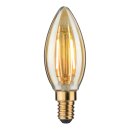 Paulmann LED Filament Leuchtmittel Kerze 2W = 16,2W E14 Gold gelüstert Goldlicht extra warmweiß 1700K