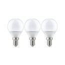 3 x Paulmann LED Leuchtmittel Tropfen P45 5,5W = 40W E14 matt Kugel warmweiß 2700K