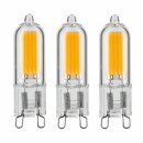 3 x Paulmann LED COB Stiftsockel 2W = 21W G9 Klarglas...