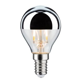 Paulmann LED Filament Leuchtmittel Tropfen 4,5W = 40W E14 Kopfspiegel Silber KVS extra warmweiß 2500K DIMMBAR