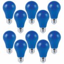 10 x LED Leuchtmittel Birnenform A60 4W E27 BLAU stoßfest...