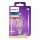 Philips LED Filament Leuchtmittel Kerze 2W = 25W E14 klar gedreht warmweiß 2700K