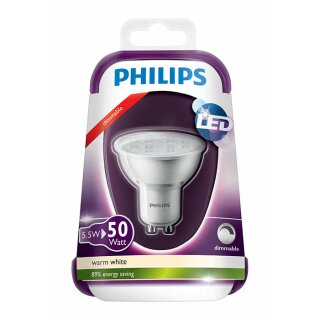 Philips LED Leuchtmittel Reflektor 5,5W = 50W GU10 warmweiß 2700K flood 36° DIMMBAR