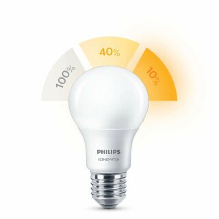 Philips LED Leuchtmittel Birnenform 9W = 60W 5W 2W E27 matt SceneSwitch warmweiß 2700K 2500K 2200K