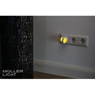 Müller-Licht LED Nachtlicht für Steckdose Cursa Sensor extra warmweiß 1500K Dämmerungssensor