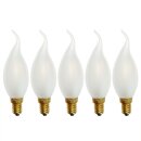 5 x LED Filament Windstoß Kerze 4W = 40W E14 MATT Glühbirne warmweiß 2700K