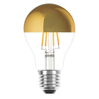 LED Filament Leuchtmittel Birnenform 6,5W entspricht 60W E27 Kopfspiegel Gold warmweiß 2700K