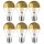 6 x LED Filament AGL Birnenform A60 Kopfspiegel Gold 8W = 60W E27 warmweiß 2700K KVG