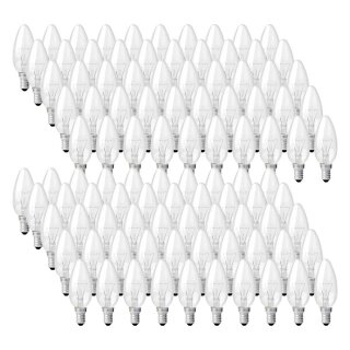 100 x Leuci Glühbirne Kerze 15W E14 klar Glühlampe 15 Watt Glühbirnen Glühlampen Kerzen