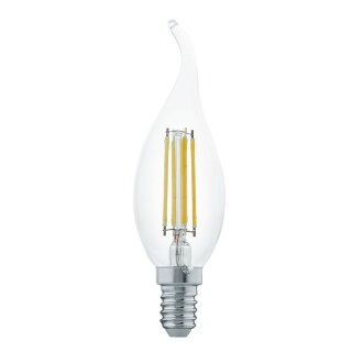 Eglo LED Filament Windstoß Kerze 4W fast 40W E14 klar warmweiß 2700K