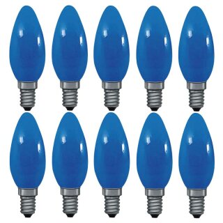 10 x Paulmann Glühbirne Kerze 25W E14 BLAU Glühlampe 25 Watt