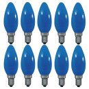 10 x Paulmann Glühbirne Kerze 25W E14 BLAU Glühlampe 25 Watt