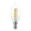 Eglo LED Filament Leuchtmittel Kerze 4W = 30W E14 klar...