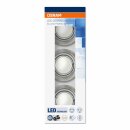 3 x Osram LED Ivios Einbaustrahler Einbauleuchte Downlight nickel matt schwenkbar 3 x 3W GU10 warmweiß 2700K 120°