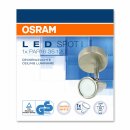 Osram LED Spot Spotlight Wand- & Deckenleuchte Strahler Nickel gebürstet 3W GU10 warmweiß 2700K