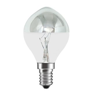 Kopfspiegellampe Tropfen Glühbirne 40W E14 Silber KVS mit Spitze Glühlampe 40 Watt warmweiß dimmbar