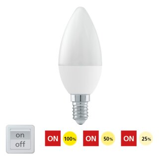 Eglo LED Leuchtmittel Kerze 6W = 40W E14 matt warmweiß 3000K dimmbar per Lichtschalter