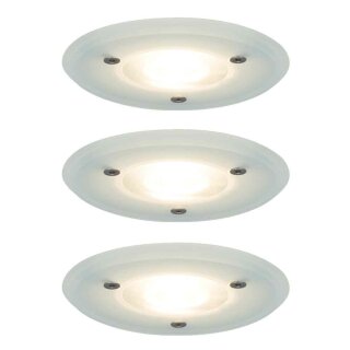 3 x Paulmann Einbauleuchten Set Premium Line starr Satin IP44 3 x 35W GU5,3 12V Halogen