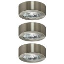 3 x Paulmann Möbelaufbauleuchten Set Micro Line starr Eisen gebürstet 3 x 20W G4 12V Halogen