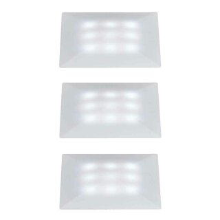 3 x LED Einbauleuchten Set Special Line eckig Satin IP67 3 x 1W Tageslichtweiß 6500K